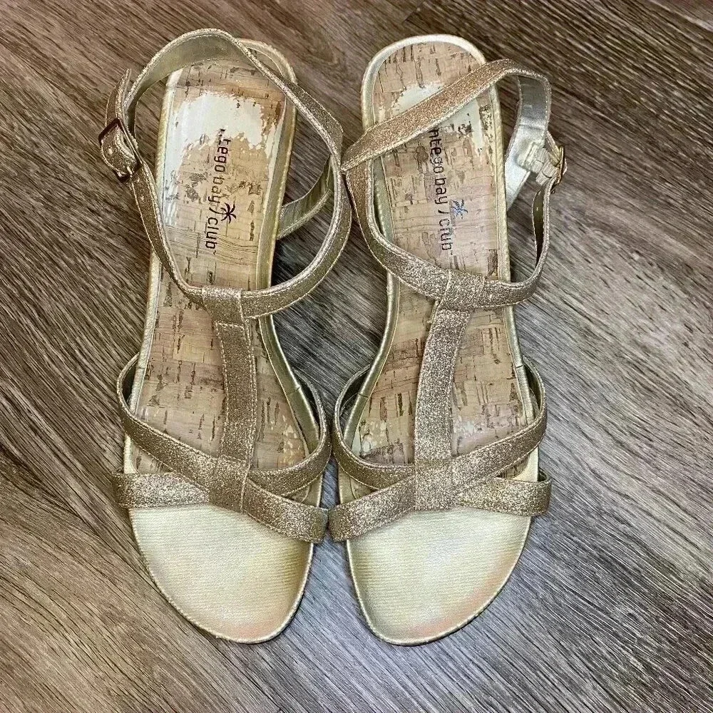 Gold Wedge Sandal - 8.5